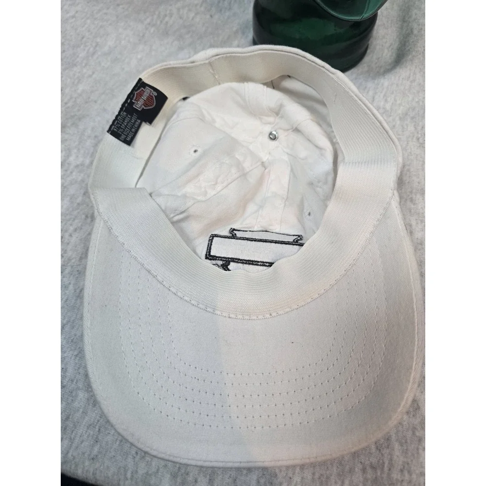 Harley Davidson Women's Adjustable Logo Cap Wings Rhinestones White